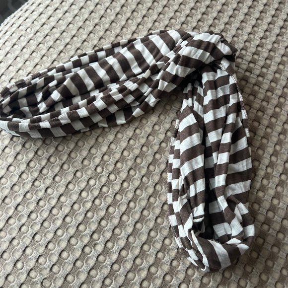 Charming Charlie Brown & White Striped Infinity Scarf - Picture 1 of 1